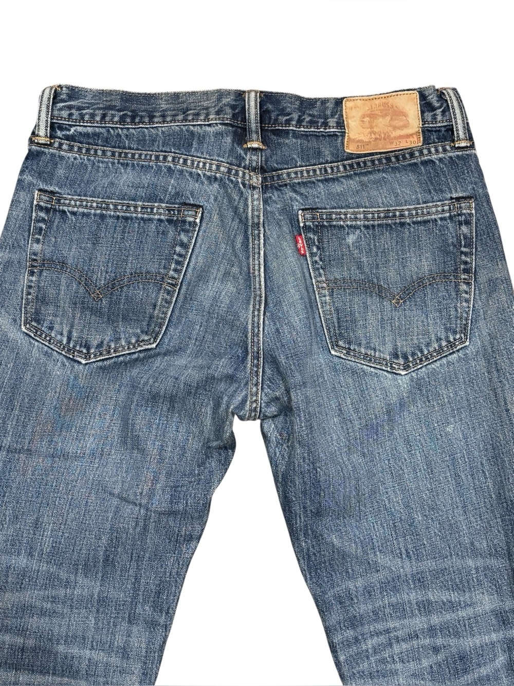 Levi’s 511 Slim Fit Jeans Mens 32x30 Medium Wash Distressed Denim Unisex